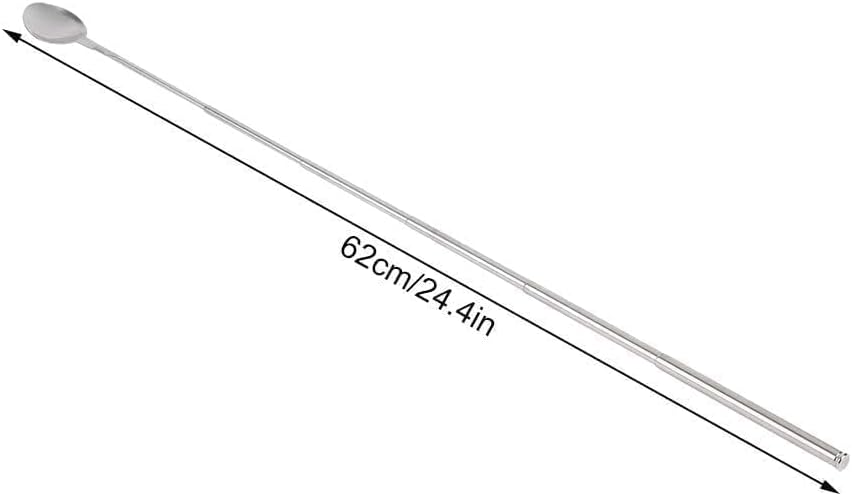 Mixing Spoons, 2 PCS Slotted Spooncooking Spoons, 62cm Long Extendable Spoon Stainless Steel Telescopic Spoon Stirring Spoon Stretchable for Barbecue Tableware Supplies Iced Tea Spoons