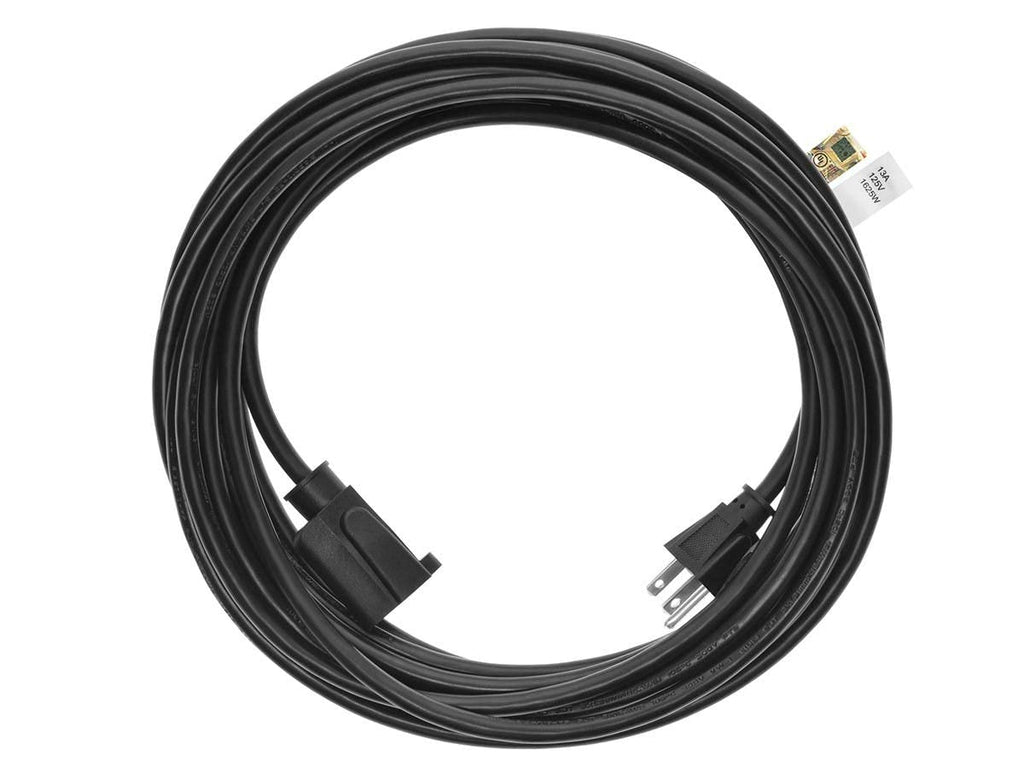 Monoprice 6ft 16AWG Power Extension Cord Cable - SJT 16/3C NEMA 5-15P TO NEMA 5-15R (13A/125V) AP301+SP506 - Black