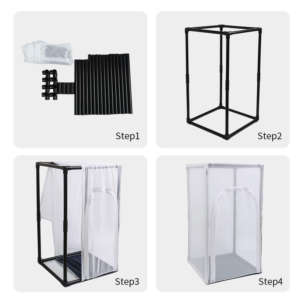 RESTCLOUD 30" Large Monarch Butterfly Habitat Cage, Outdoor Insect Mesh Cage Terrarium 16.5" x 16.5" x 30"