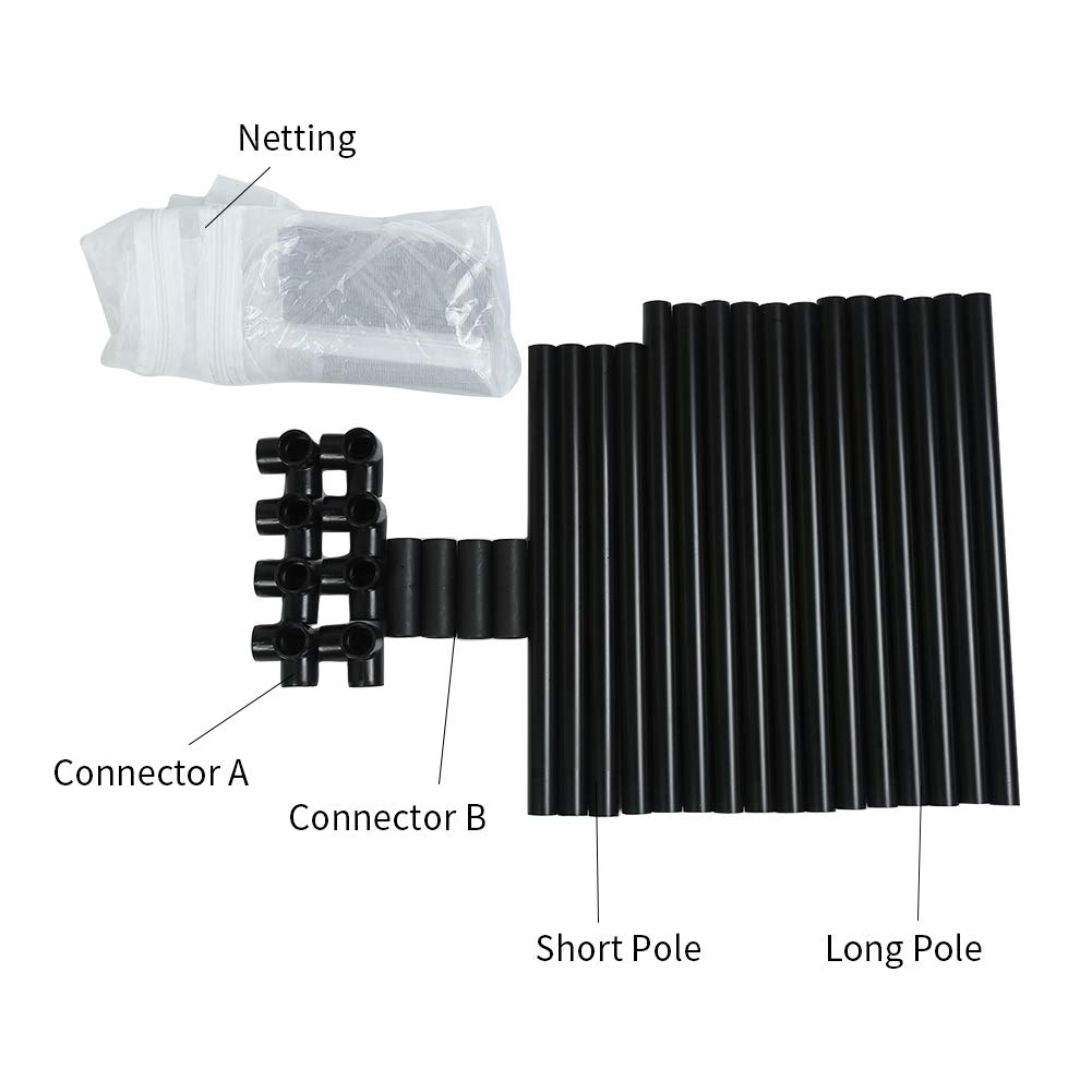 RESTCLOUD 30" Large Monarch Butterfly Habitat Cage, Outdoor Insect Mesh Cage Terrarium 16.5" x 16.5" x 30"