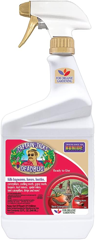Bonide Captain Jack's Deadbug Brew Ready-to-Use Spray, 32 oz Outdoor Insecticide and Mite Killer for Organic Gardening | Ready-to-Use Spray, Outdoor, Mite Killer, For Organic Gardening