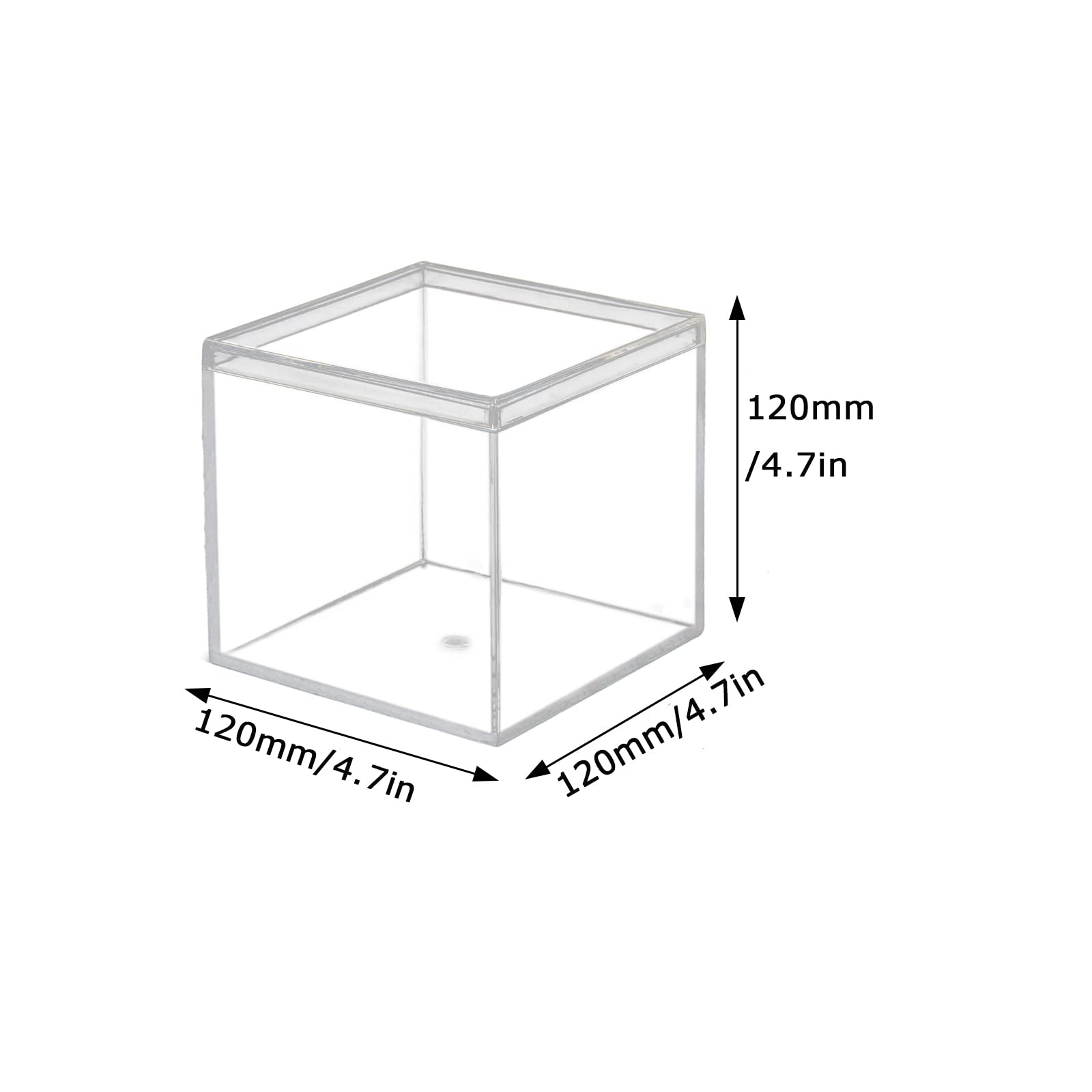 dedoot Small Acrylic Box with Lid 2.2x2.2x1.3 Inch, 4 Pack Suqare Plastic Box Acrylic Storage Cube Boxes Candy Container for Candy, Jewelry Accessories, Tiny Items