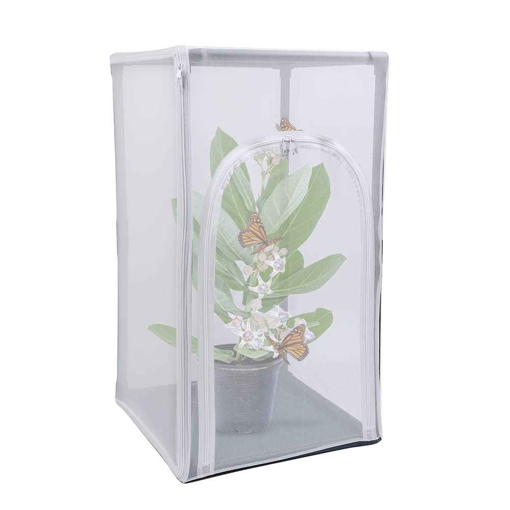 RESTCLOUD 30" Large Monarch Butterfly Habitat Cage, Outdoor Insect Mesh Cage Terrarium 16.5" x 16.5" x 30"