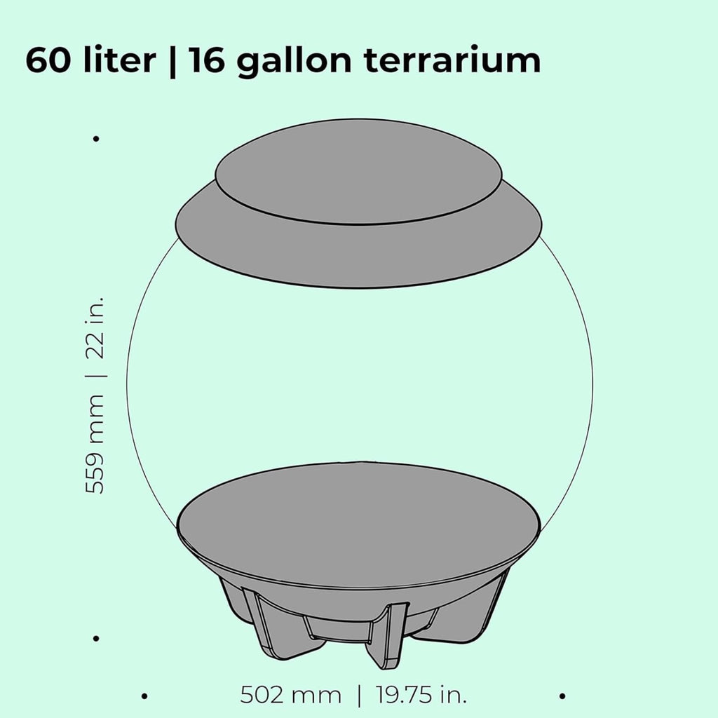 biOrb biOrbAIR 60 LED Terrarium - 16 gallon, grey,46148