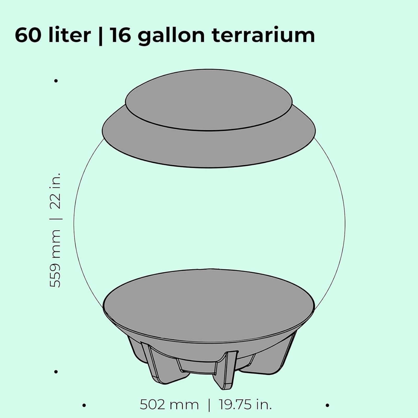 biOrb biOrbAIR 60 LED Terrarium - 16 gallon, grey,46148