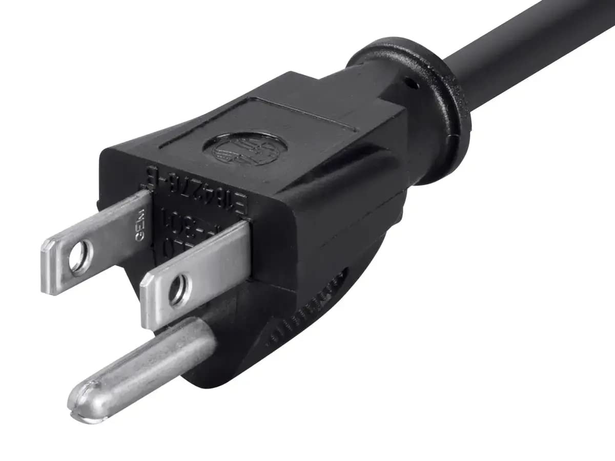 Monoprice 6ft 16AWG Power Extension Cord Cable - SJT 16/3C NEMA 5-15P TO NEMA 5-15R (13A/125V) AP301+SP506 - Black