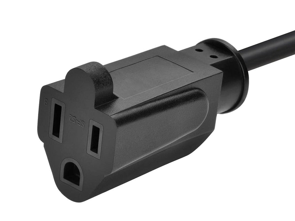 Monoprice 6ft 16AWG Power Extension Cord Cable - SJT 16/3C NEMA 5-15P TO NEMA 5-15R (13A/125V) AP301+SP506 - Black