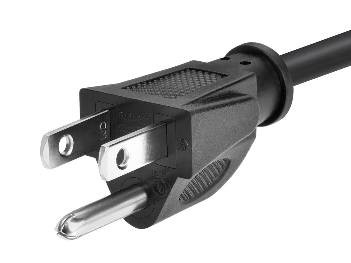Monoprice 6ft 16AWG Power Extension Cord Cable - SJT 16/3C NEMA 5-15P TO NEMA 5-15R (13A/125V) AP301+SP506 - Black