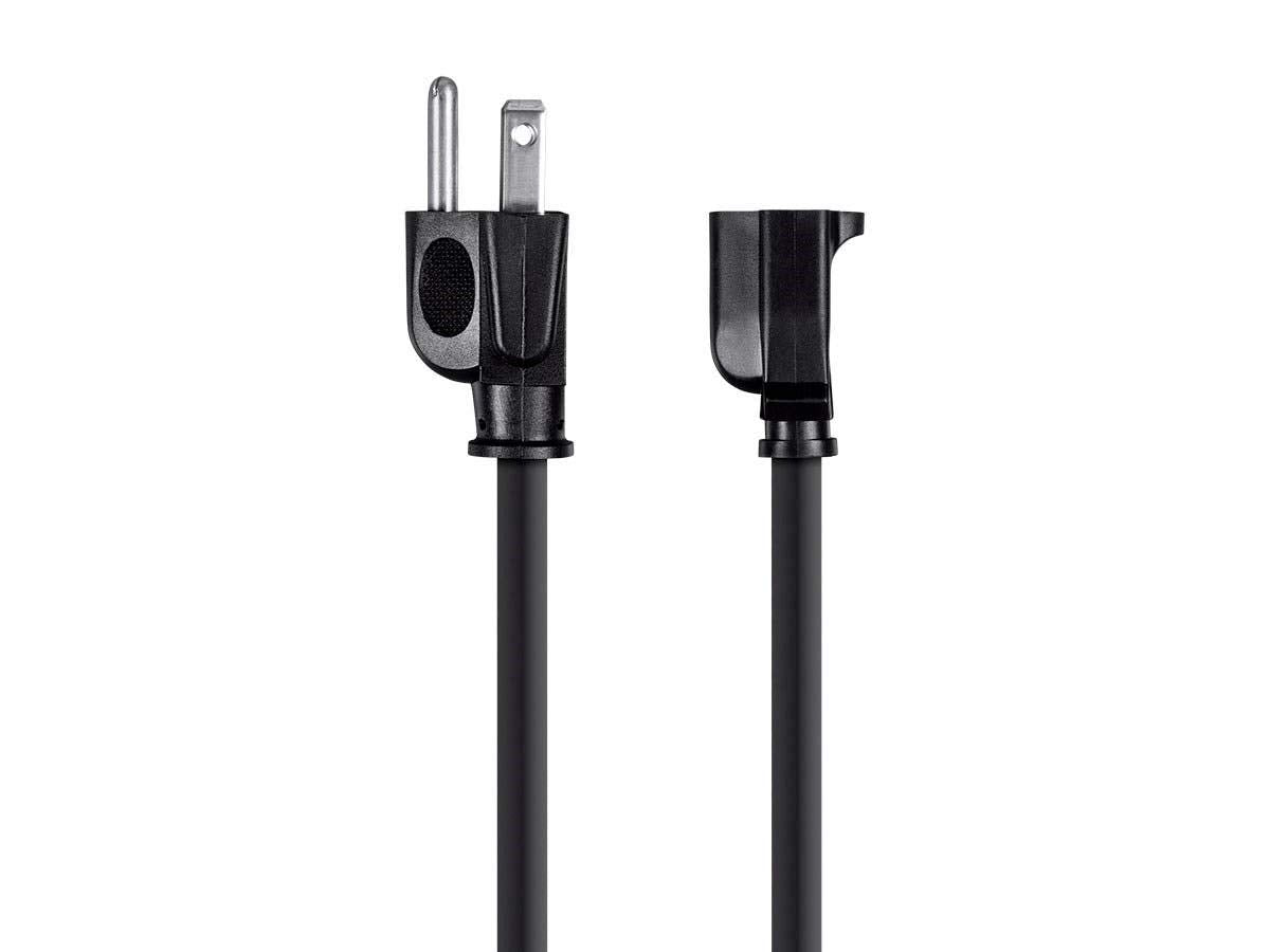 Monoprice 6ft 16AWG Power Extension Cord Cable - SJT 16/3C NEMA 5-15P TO NEMA 5-15R (13A/125V) AP301+SP506 - Black