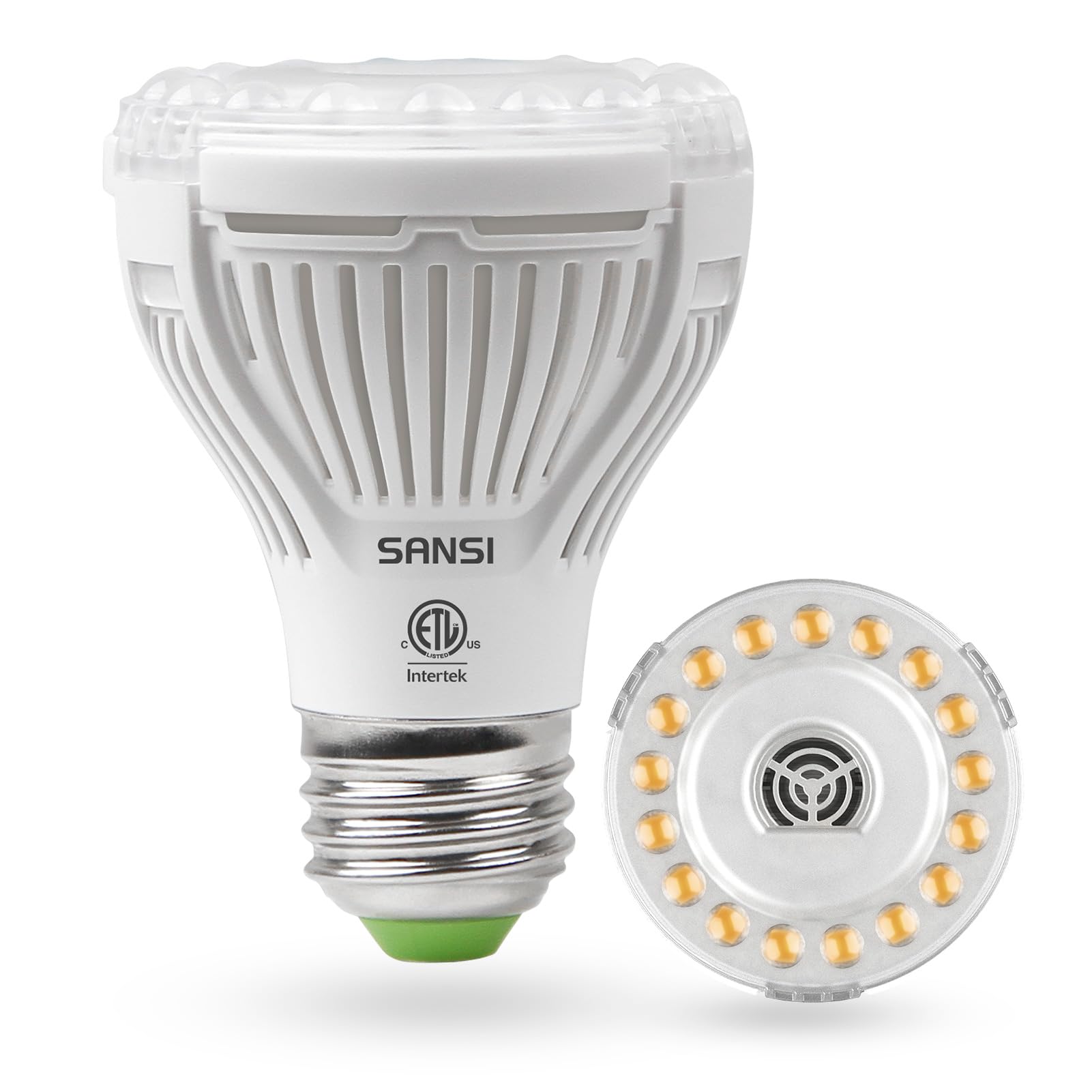 SANSI Grow Lights for Indoor Plants, Full Spectrum 24W Grow Light Bulbs (300 Watt Equivalent) with Optical Lens for High PPFD, Natural Daylight Efficiency Plant Lights for Indoor Growing Seed Starting
