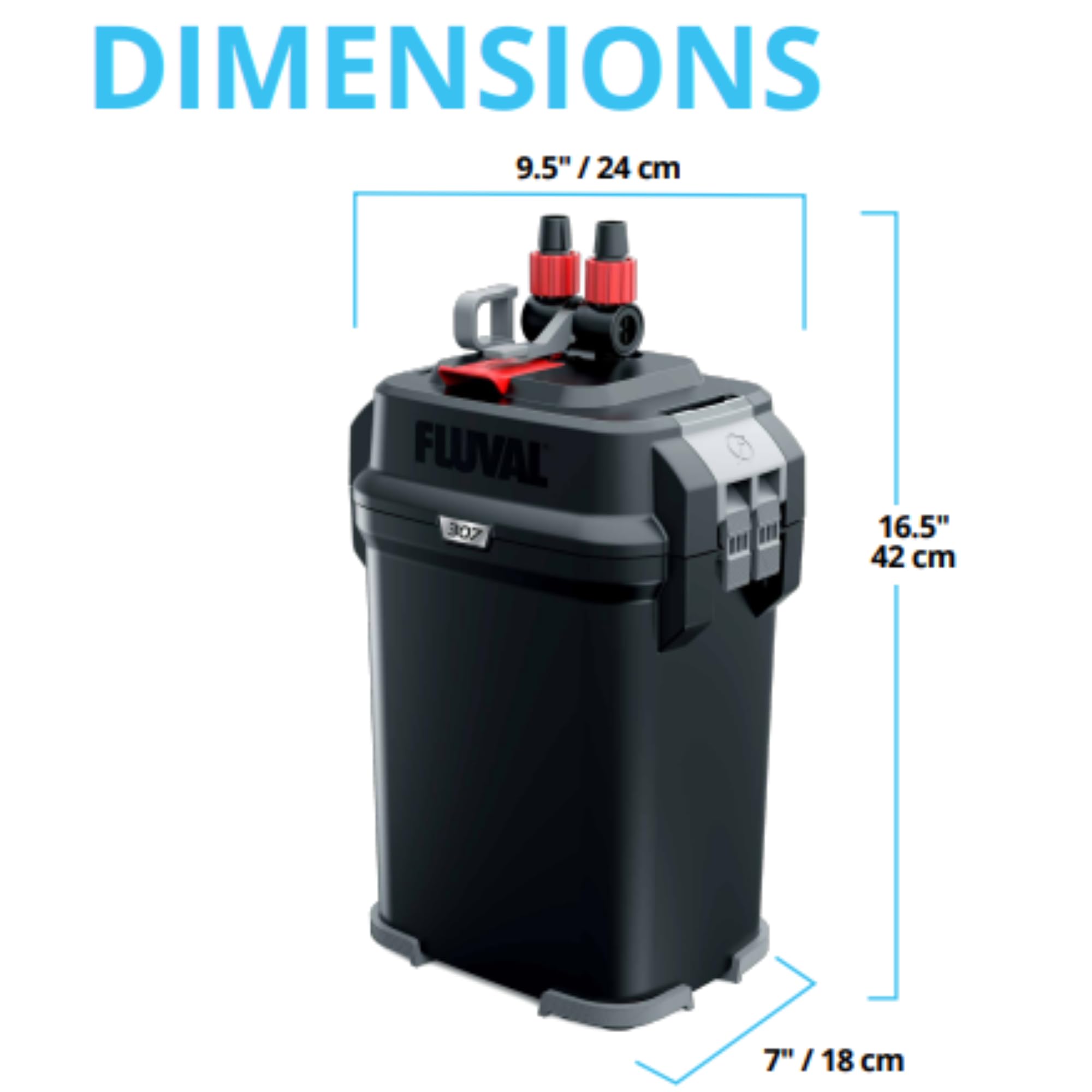 Fluval 207 Perfomance Canister Filter - for Aquariums Up to 45 Gallons - Aquarium Canister Filter