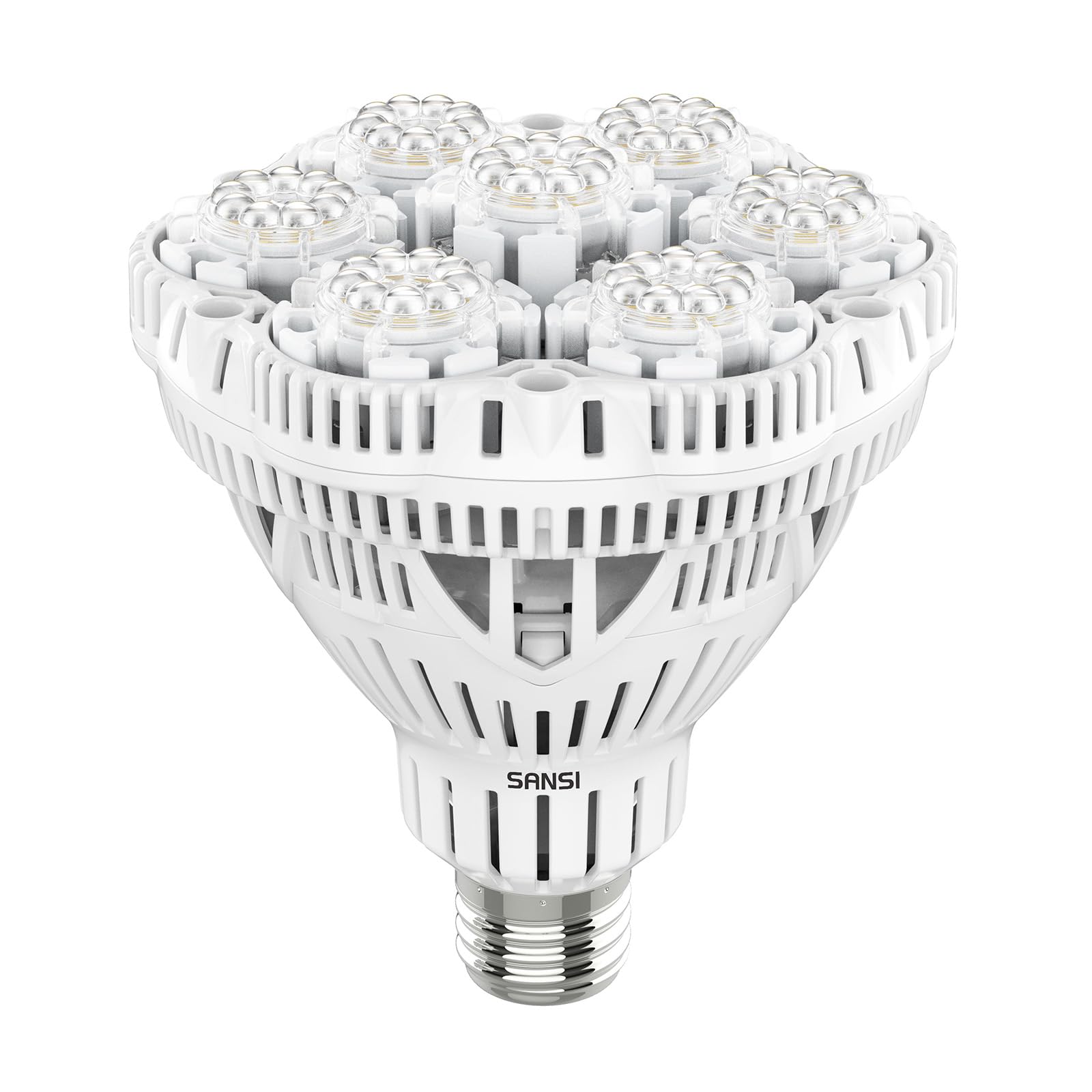 SANSI Grow Lights for Indoor Plants, Full Spectrum 24W Grow Light Bulbs (300 Watt Equivalent) with Optical Lens for High PPFD, Natural Daylight Efficiency Plant Lights for Indoor Growing Seed Starting