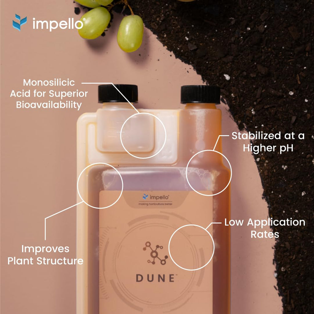 Dune - Bioavailable Silica for Plants – Strengthens Cell Walls, Boosts Growth & Stress Resistance – Bigger Yields – Hydroponic & Soil Compatible - Medicinal, Fruit, Vegetable & Ornamental Growers