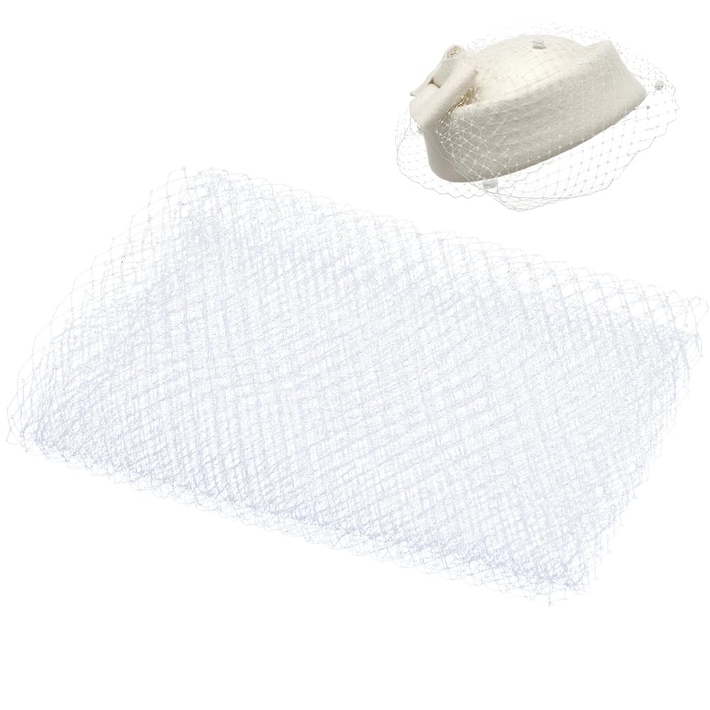 BENECREAT 3.28Yards Veil Mesh Fabric 10inch Wide Net Mesh Fabric Birdcage Bridal Veil for Wedding Veil Wedding Hat Decorating