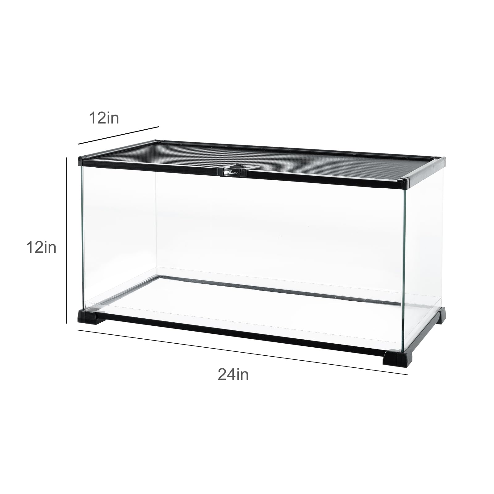 REPTIZOO Small Glass Tank 8 Gallon, Top Opening Terrarium 12" x 12" x 12" Leopard Gecko Tarantula Young Lizard Hermit Crab Frog Insects Breeding Tank