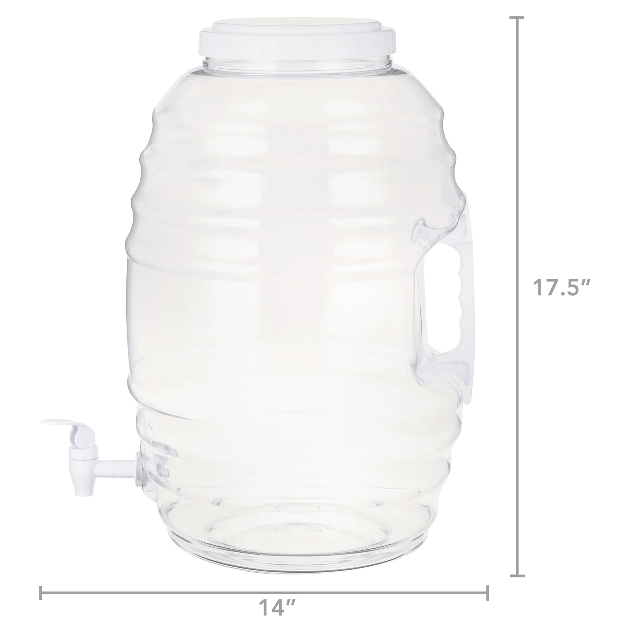 5 Gallon Clear Beverage Dispenser with Spigot, Large-Capacity Drink Container for Parties, Events and Daily Use