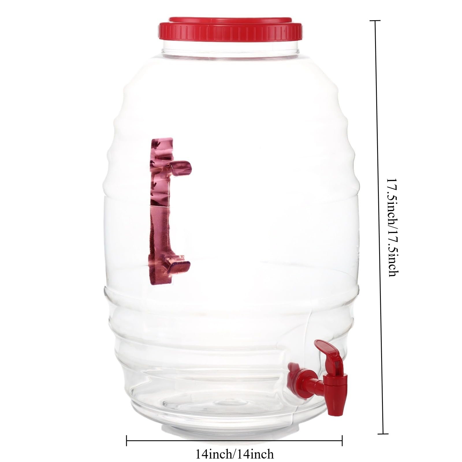 5 Gallon Clear Beverage Dispenser with Spigot, Large-Capacity Drink Container for Parties, Events and Daily Use