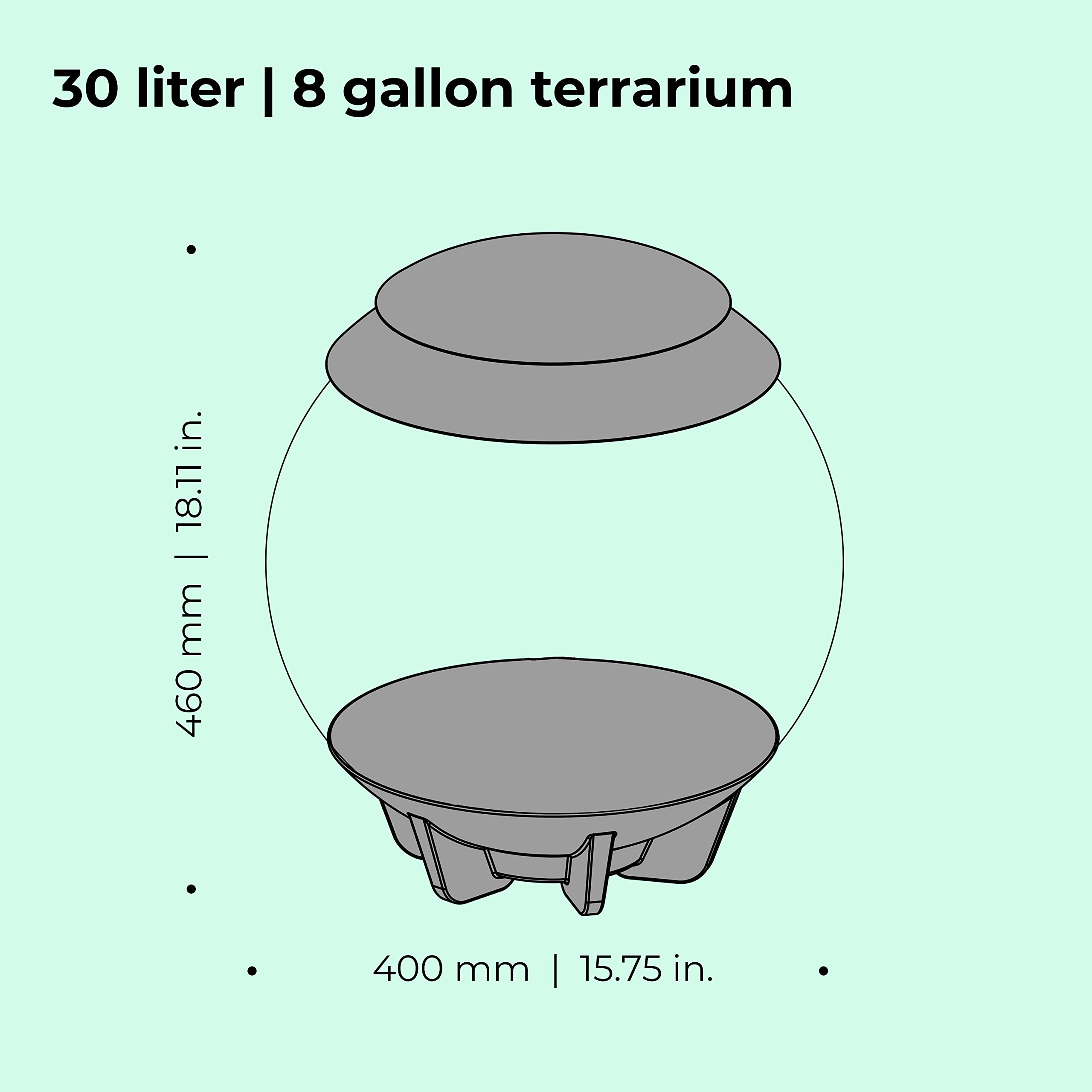 biOrb AIR 30, Automated Acrylic Terrarium for Desert or Tropical Plants, Black