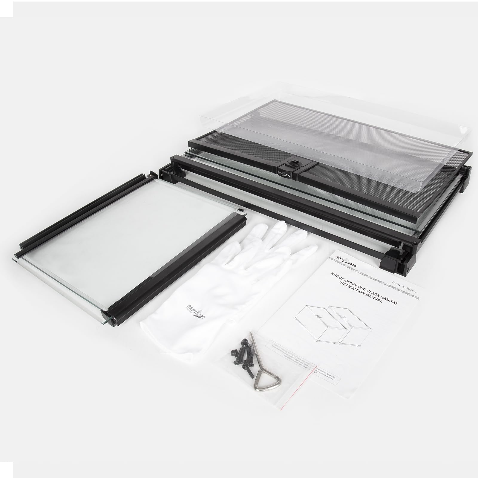 REPTIZOO Small Glass Tank 8 Gallon, Top Opening Terrarium 12" x 12" x 12" Leopard Gecko Tarantula Young Lizard Hermit Crab Frog Insects Breeding Tank