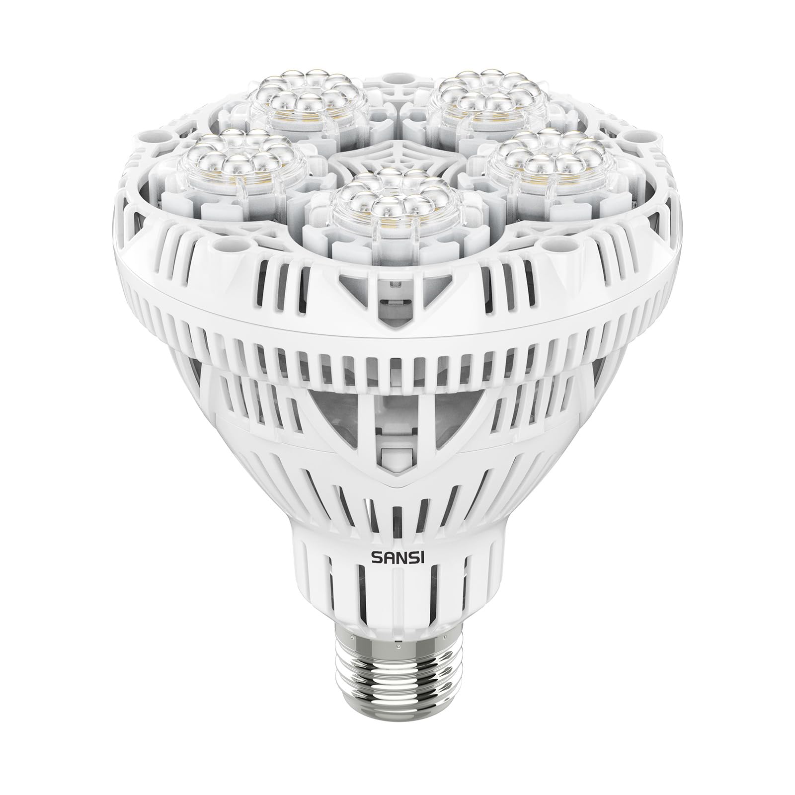 SANSI Grow Lights for Indoor Plants, Full Spectrum 24W Grow Light Bulbs (300 Watt Equivalent) with Optical Lens for High PPFD, Natural Daylight Efficiency Plant Lights for Indoor Growing Seed Starting