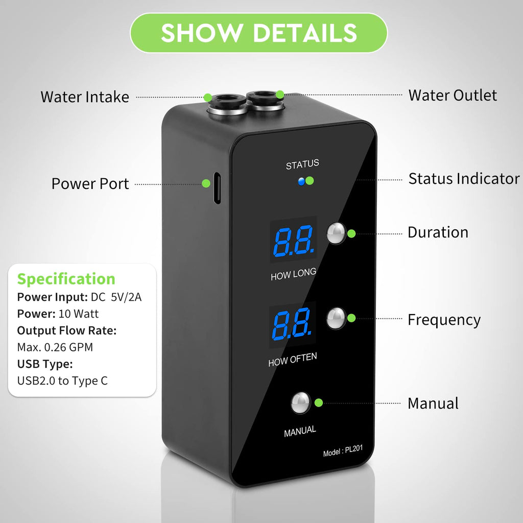 Moistenland WiFi Enabled Reptile Mister for Terrariums, Reptile Misting System for Snake Ball Python Tortoise Lizard Aquarium with 2 Adjustable Misting Nozzles