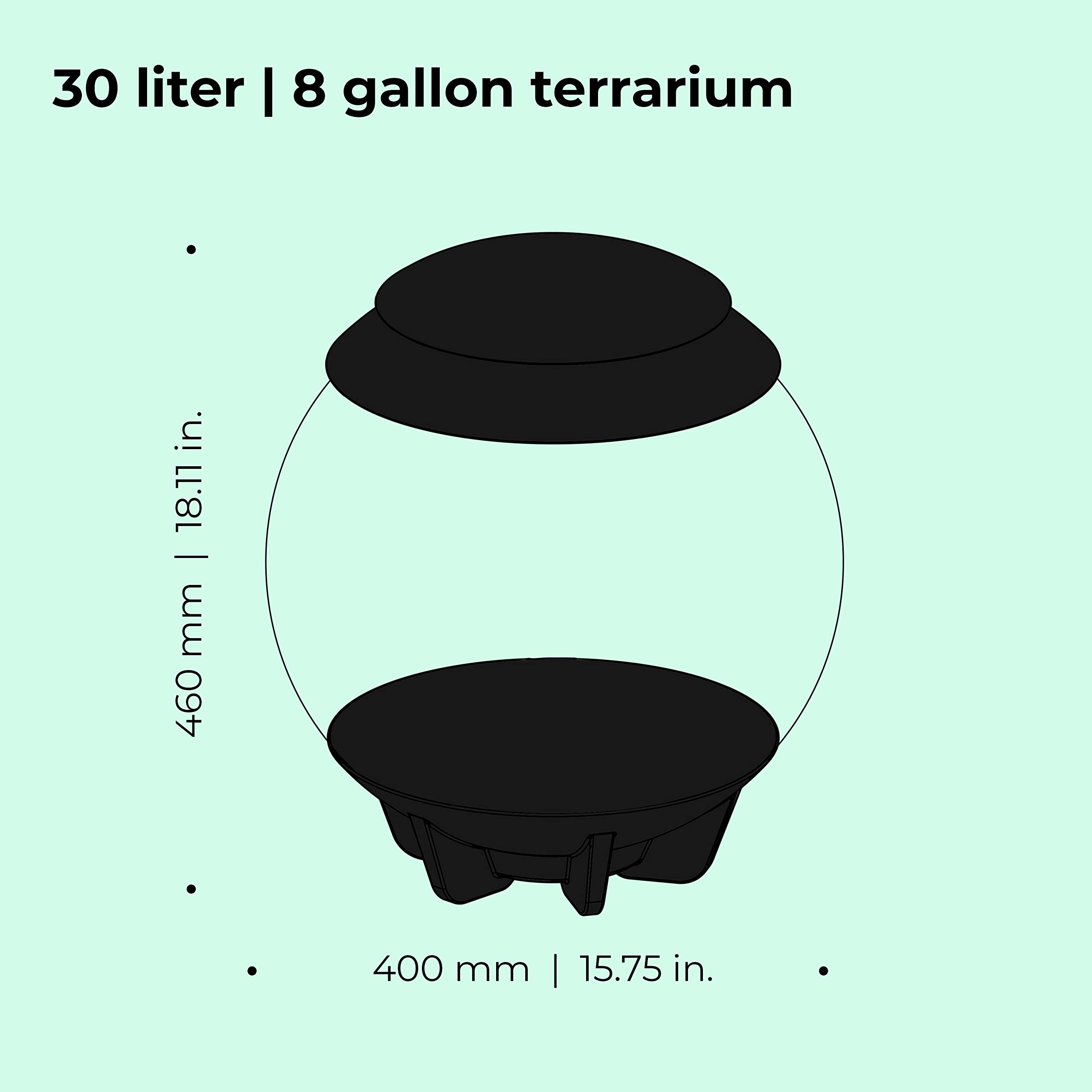 biOrb AIR 30, Automated Acrylic Terrarium for Desert or Tropical Plants, Black