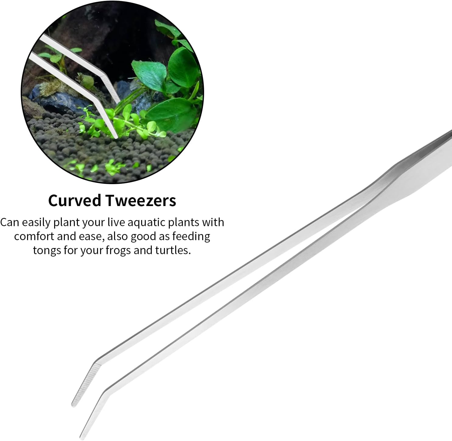 Aquascape & Terrarium Tools - 4PCS Terrarium Supplies Include Long Tweezers for Terrarium, Feeding Tongs, Scissors, & Scraper