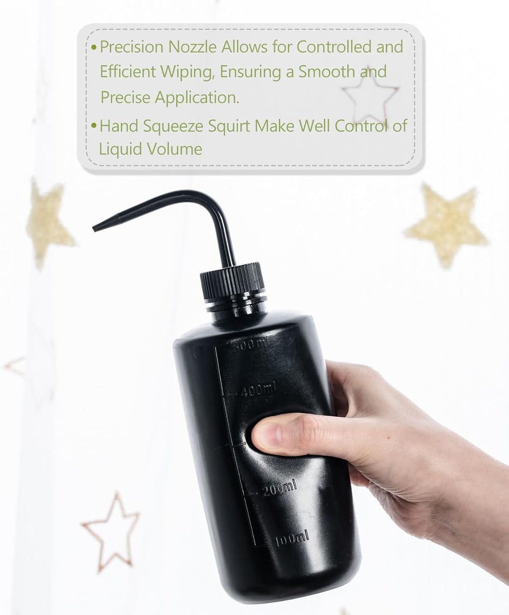 Melphoe Tattoo Wash Bottle Squeeze, 2Pcs 250ml Water Squirt Bottle Succulent Watering, Safety Rinse Watering Tools, Tattoo Supplies, Irrigation Sprinkling Can Wash Plant (Black)