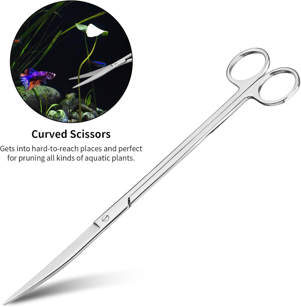 Aquascape & Terrarium Tools - 4PCS Terrarium Supplies Include Long Tweezers for Terrarium, Feeding Tongs, Scissors, & Scraper