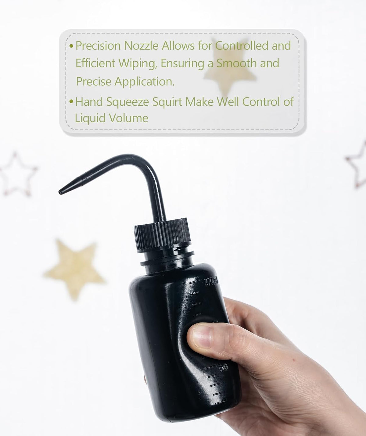 Melphoe Tattoo Wash Bottle Squeeze, 2Pcs 250ml Water Squirt Bottle Succulent Watering, Safety Rinse Watering Tools, Tattoo Supplies, Irrigation Sprinkling Can Wash Plant (Black)