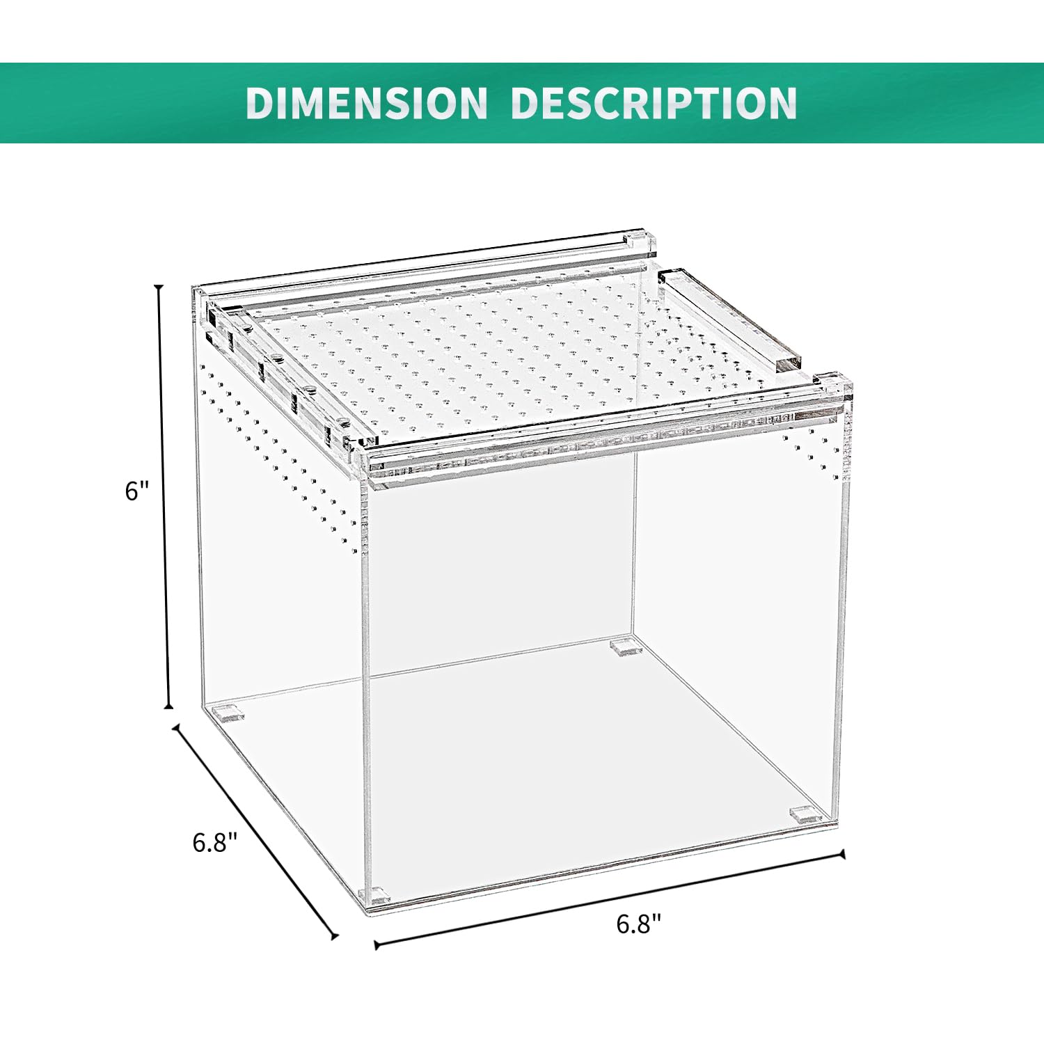Reptile Terrarium kit,11"*6"*8" Reptile Breeding Box, Magnetic Acrylic Enclosure，for Tarantula，Hermit Crab，Jumping Spider，Iguana，Leopard Gecko，Bearded Dragon, Insect, Mantis, Scorpions.