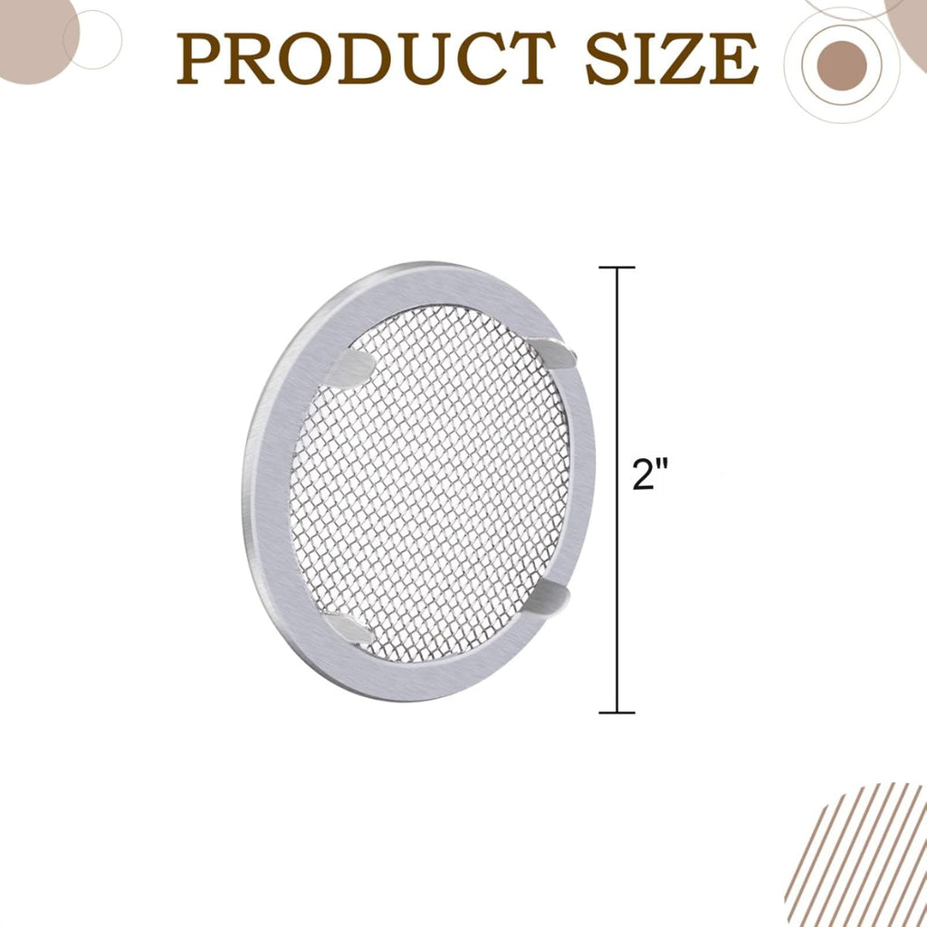 2''Circular Screen Vent Cover, for Display Cases, Spice Racks, Reptile Cages and More,Metal Mesh, 6-Pack