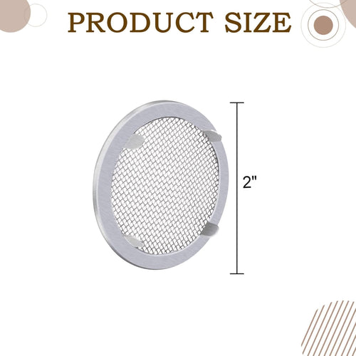 2''Circular Screen Vent Cover, for Display Cases, Spice Racks, Reptile Cages and More,Metal Mesh, 6-Pack