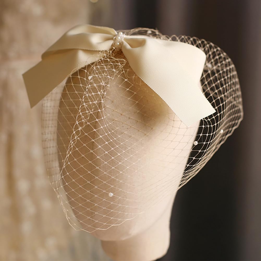 BENECREAT 3.28Yards Veil Mesh Fabric 10inch Wide Net Mesh Fabric Birdcage Bridal Veil for Wedding Veil Wedding Hat Decorating