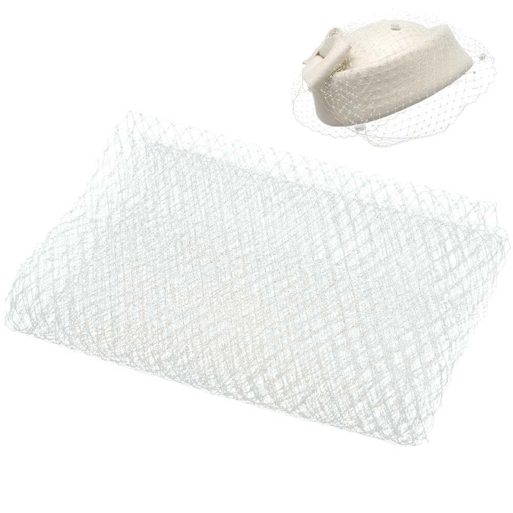 BENECREAT 3.28Yards Veil Mesh Fabric 10inch Wide Net Mesh Fabric Birdcage Bridal Veil for Wedding Veil Wedding Hat Decorating
