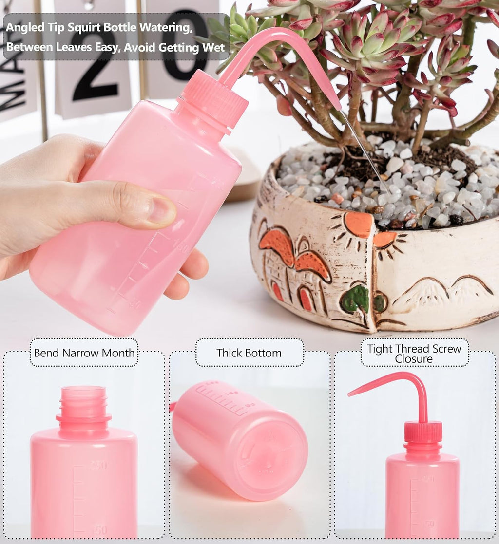 Melphoe Tattoo Wash Bottle Squeeze, 2Pcs 250ml Water Squirt Bottle Succulent Watering, Safety Rinse Watering Tools, Tattoo Supplies, Irrigation Sprinkling Can Wash Plant (Black)