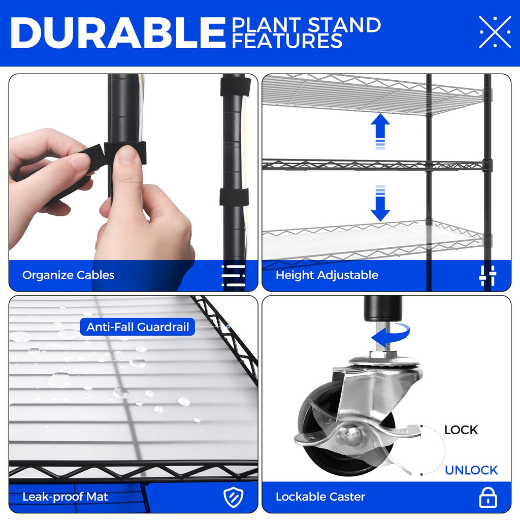 Barrina LH750 Pegboard Indoor Greenhouse with Grow Light, Plant Cabinet with 90W 5000K Full Spectrum Lamps, 3 Adjustable Pegboards, Timer, Wheel, for Foliage Plant, Seedling, 29.5x13.8x67.9IN