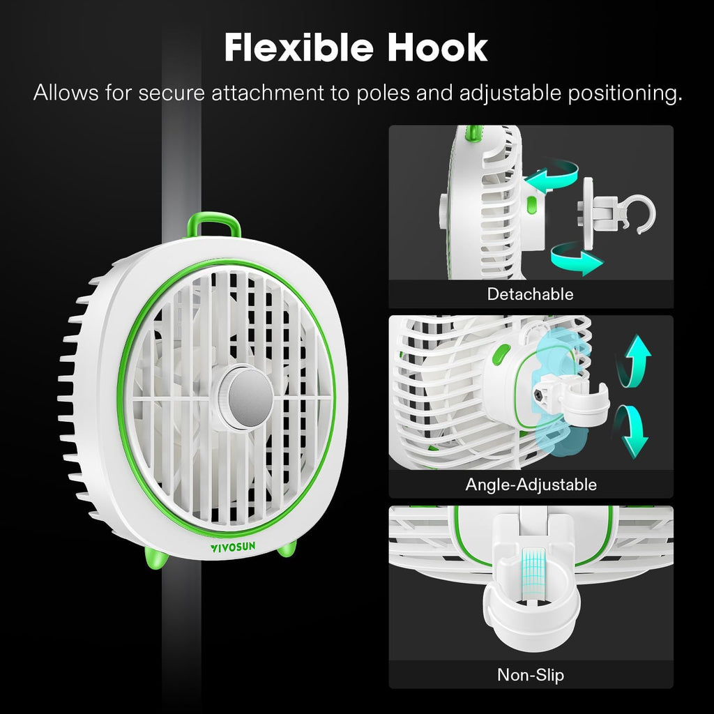 VIVOSUN AeroWave D4 Grow Tent Clip Fan with Detachable Hook, 4" Fan, 1-Pack
