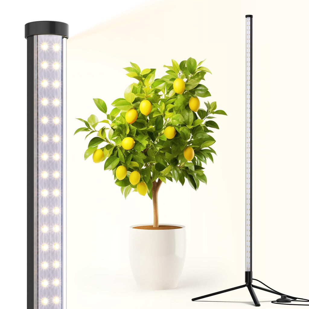 Barrina T10 Pro Standing Grow Light with Timer, 42W, 5000K, Full Spectrum Vertical Tall Grow Lights for Indoor Plants, Wide Coverage, 4FT to 5.6FT Height with Foot Switch, for Flower and Tall Plants