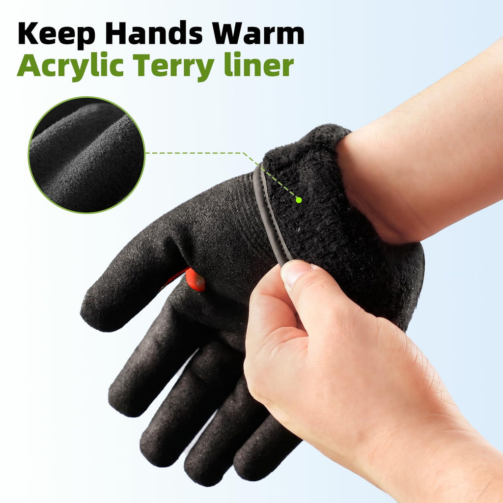 Schwer ProGuard High Level Cut Resistant Work Gloves for Extreme Protection, ANSI A9 Cut Gloves with Reinforced Thumb, Non Slip, Breathable, Durable, Touch-screen, Black 1 Pair（L 3326