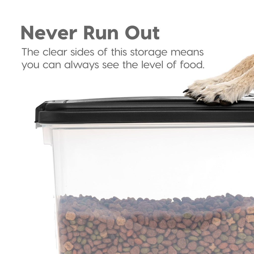IRIS USA Storage Container, 30 lbs & 11 lbs Combo, Stackable, 2-Cup Scoop, Wheels, Easy Mobility, Gray