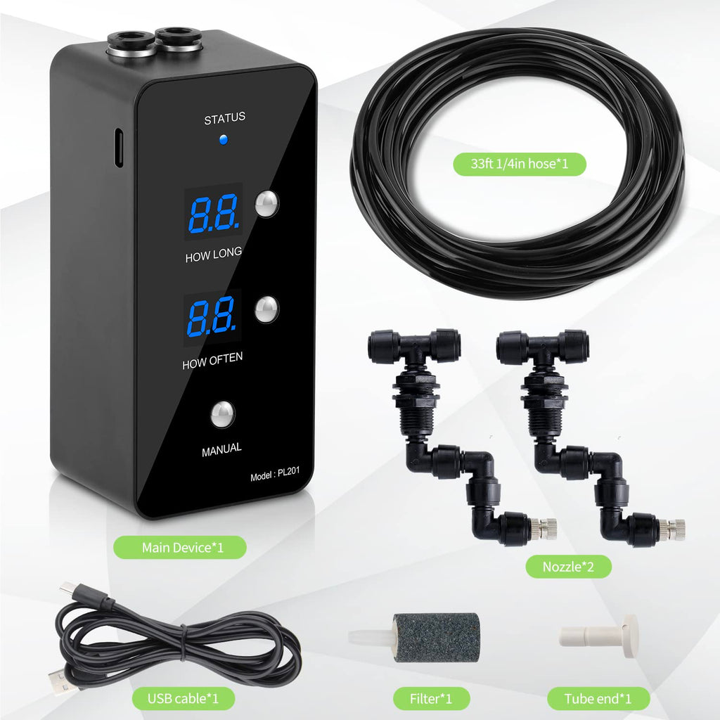 Moistenland WiFi Enabled Reptile Mister for Terrariums, Reptile Misting System for Snake Ball Python Tortoise Lizard Aquarium with 2 Adjustable Misting Nozzles