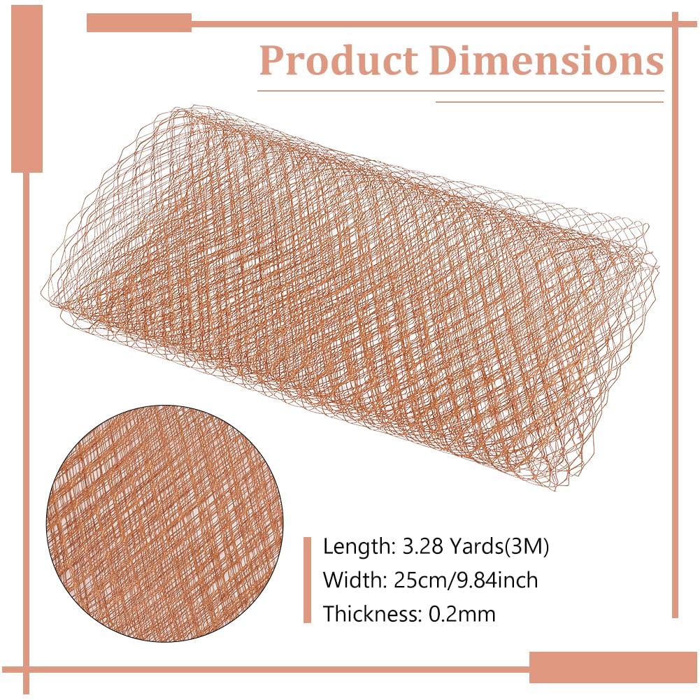 BENECREAT 3.28Yards Veil Mesh Fabric 10inch Wide Net Mesh Fabric Birdcage Bridal Veil for Wedding Veil Wedding Hat Decorating
