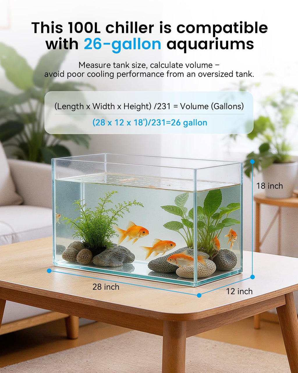 BAOSHISHAN Aquarium Chiller 42gal 1/10 HP Water Chiller for Hydroponics System with Compressor Refrigeration Special Quiet Design for Fish Tank Axolotl Coral Reef Tank 160L (160L)