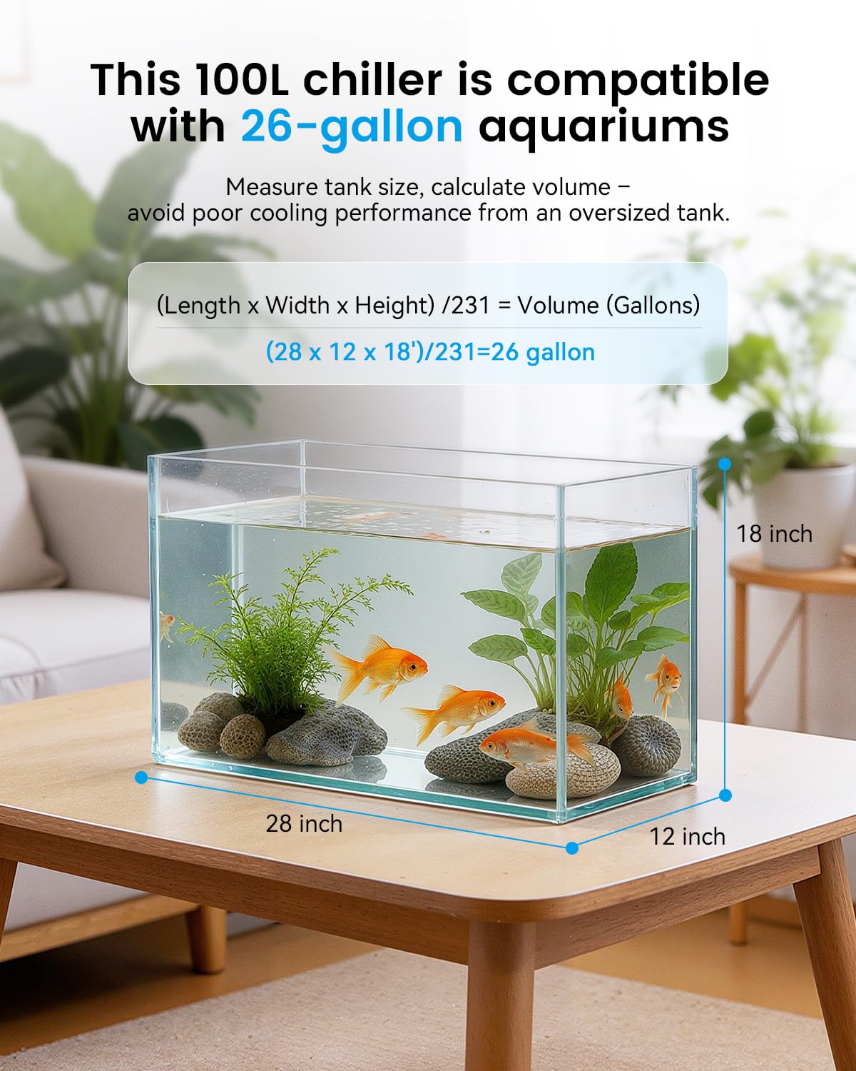 BAOSHISHAN Aquarium Chiller 42gal 1/10 HP Water Chiller for Hydroponics System with Compressor Refrigeration Special Quiet Design for Fish Tank Axolotl Coral Reef Tank 160L (160L)