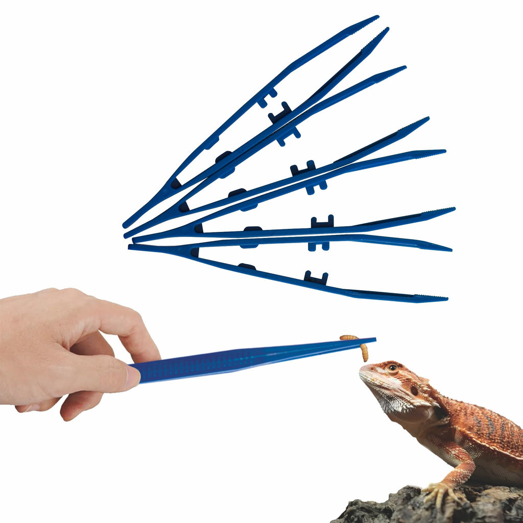 5-Pack Reptile Feeding Tongs Set - Hygienic Anti-Slip Purple Tweezers for Bearded Dragons, Lizards, Snakes, Aquariums & Small Animals(Five Colors to Choose from)