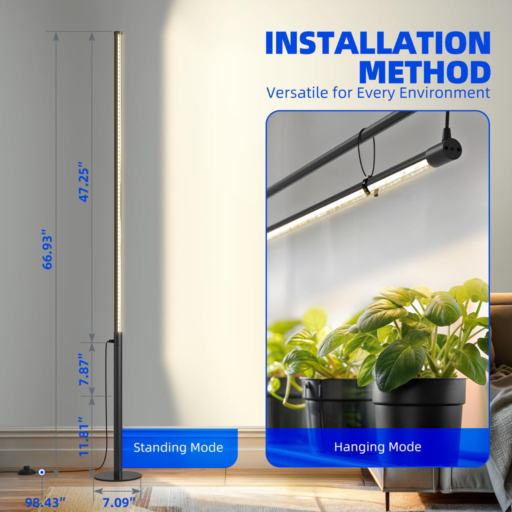 Barrina T10 Pro Standing Grow Light with Timer, 42W, 5000K, Full Spectrum Vertical Tall Grow Lights for Indoor Plants, Wide Coverage, 4FT to 5.6FT Height with Foot Switch, for Flower and Tall Plants