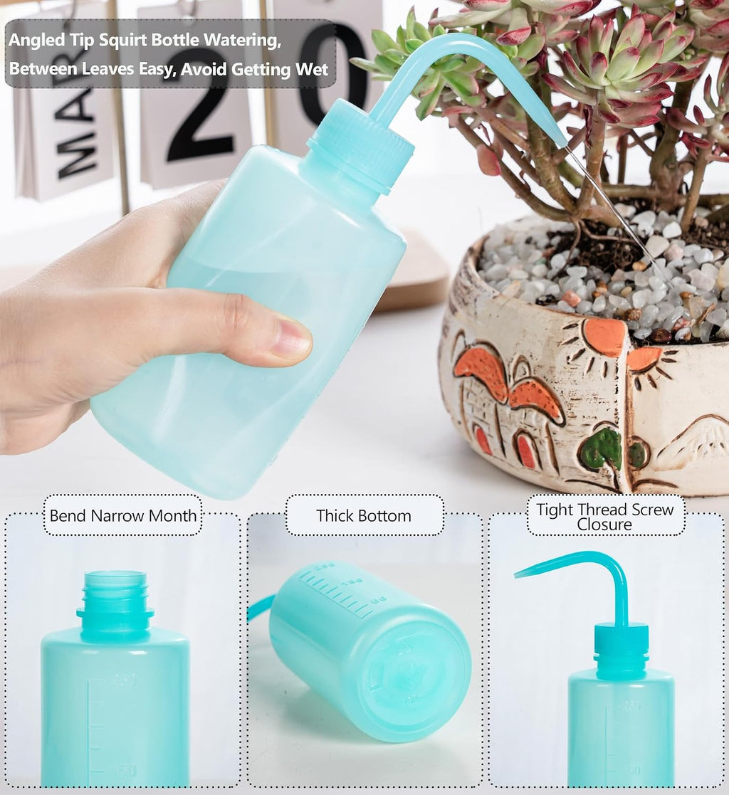 Melphoe Tattoo Wash Bottle Squeeze, 2Pcs 250ml Water Squirt Bottle Succulent Watering, Safety Rinse Watering Tools, Tattoo Supplies, Irrigation Sprinkling Can Wash Plant (Black)