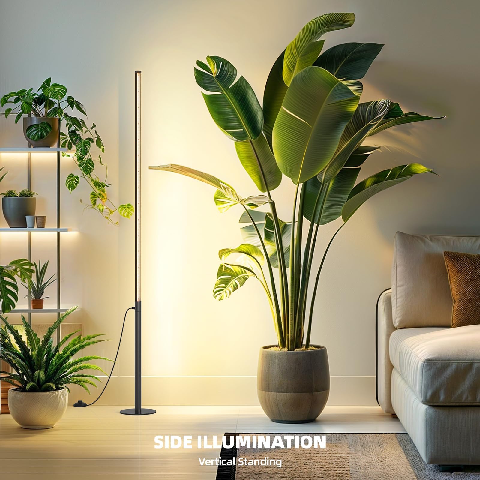 Barrina T10 Pro Standing Grow Light with Timer, 42W, 5000K, Full Spectrum Vertical Tall Grow Lights for Indoor Plants, Wide Coverage, 4FT to 5.6FT Height with Foot Switch, for Flower and Tall Plants