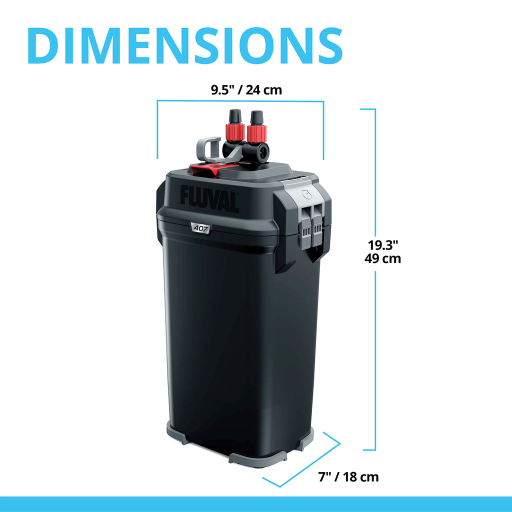 Fluval 207 Perfomance Canister Filter - for Aquariums Up to 45 Gallons - Aquarium Canister Filter